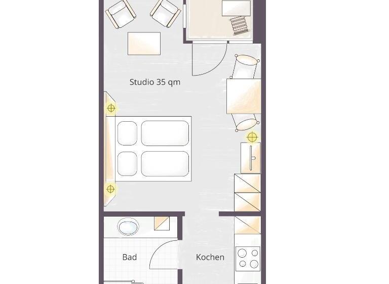 带海景的标准工作室, Rügener Ferienhäuser Am Hochufer