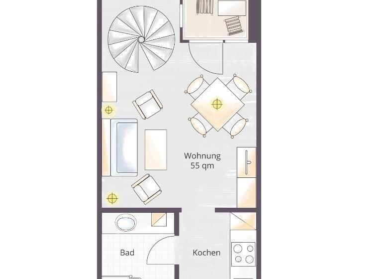 复式房间, Rügener Ferienhäuser Am Hochufer