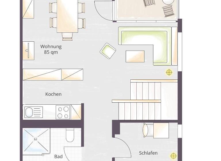 带3个卧室的公寓, Rügener Ferienhäuser Am Hochufer