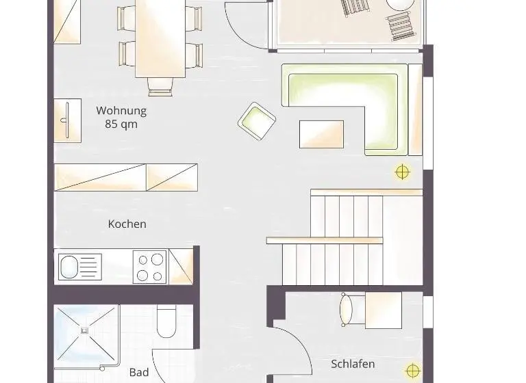 ３ベッドルームアパートメント, Rügener Ferienhäuser Am Hochufer