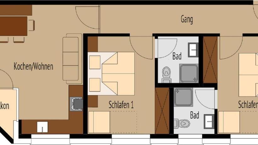 침실 2개 아파트, Schrannenhof