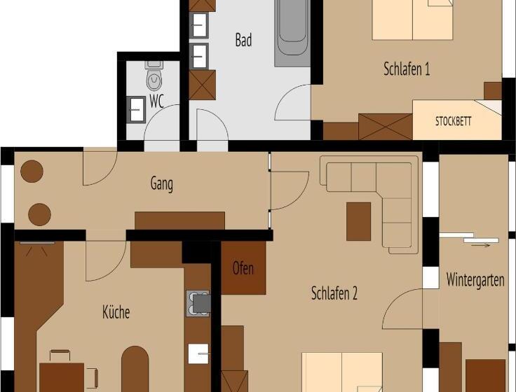 침실 1개 가든 전망 아파트, Schrannenhof