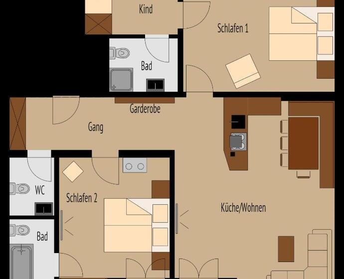 침실 3개 아파트, Schrannenhof