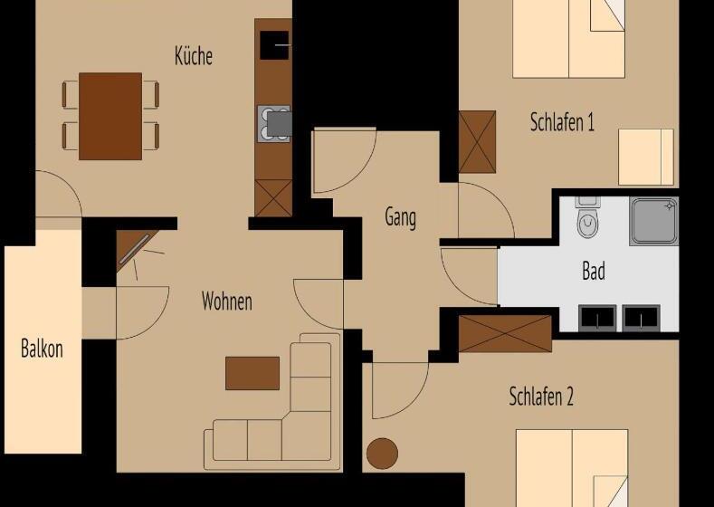 침실 2개 아파트, Schrannenhof