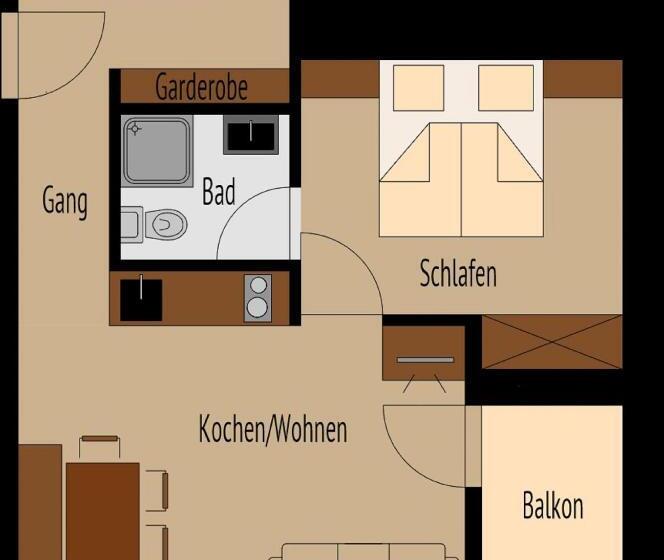 침실 1개 아파트, Schrannenhof