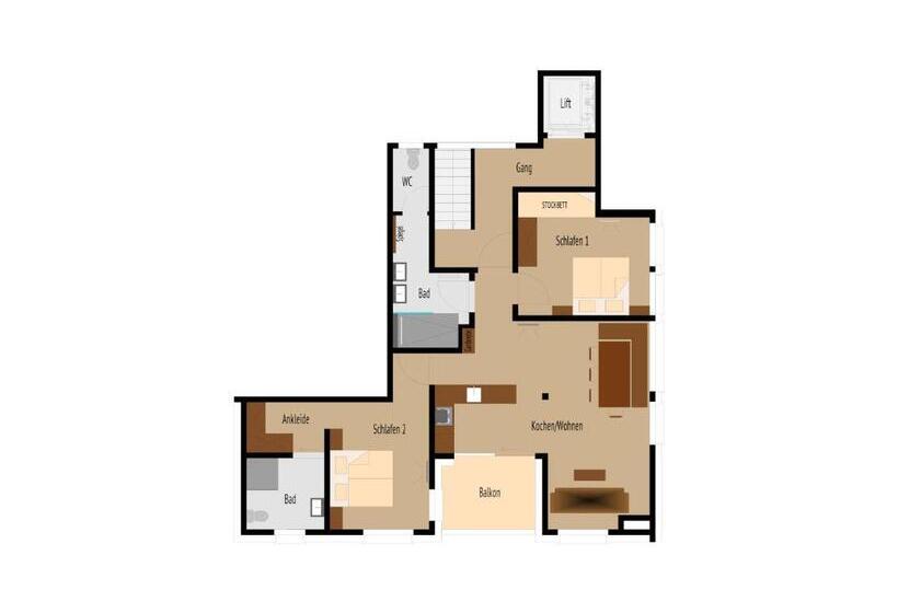 침실 1개 수피리어 아파트, Schrannenhof
