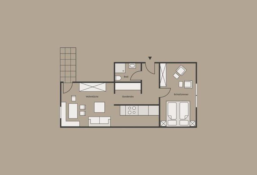 1ベッドルームのスーペリアアパートメント, Apart Pension Bergland