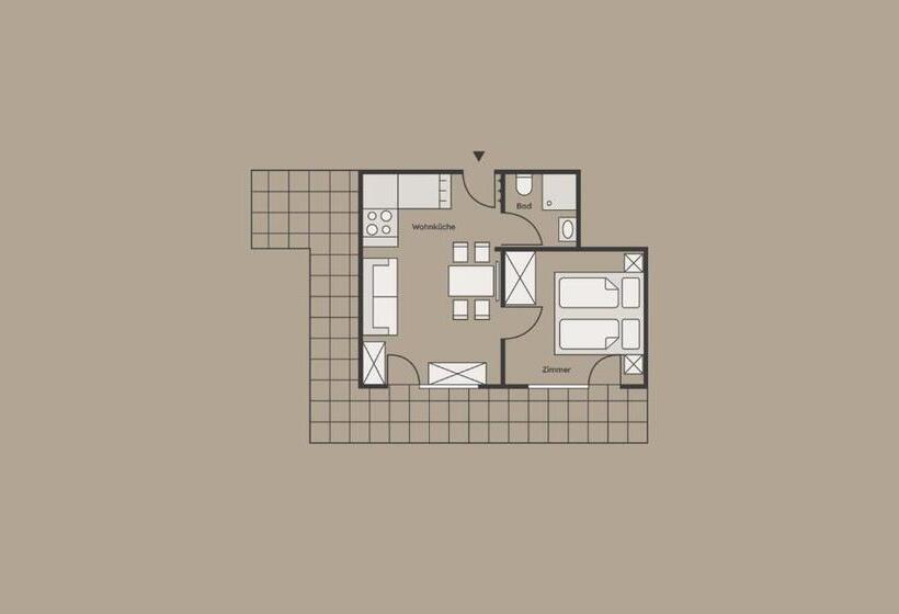 Апартаменты 1 Спальня с Балконом, Apart Pension Bergland