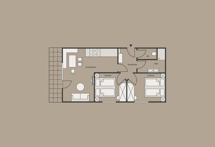 Апартаменты Comfort 2 Спальни, Apart Pension Bergland