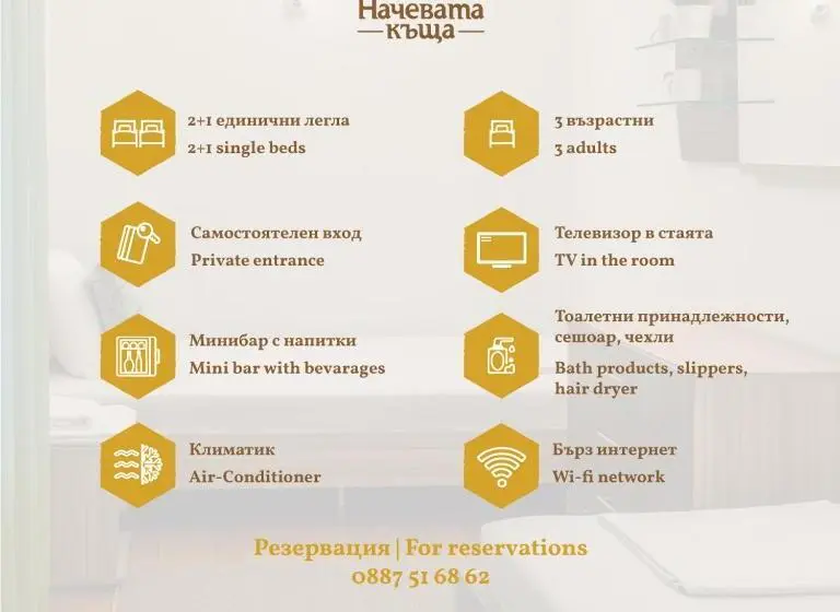 اتاق استاندارد سه نفره, Guest House Nachevata Kashta