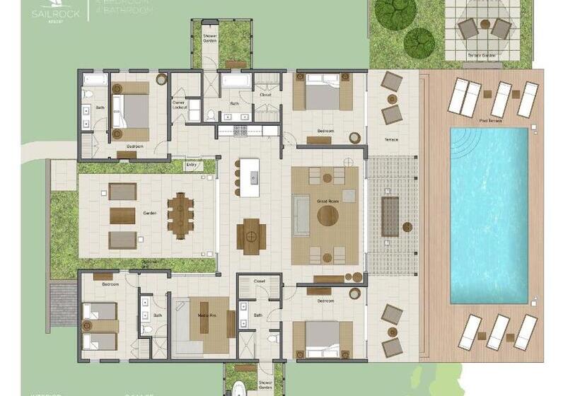 ビラ４ベッドルーム, Sailrock South Caicos   Island Hop Flight Included