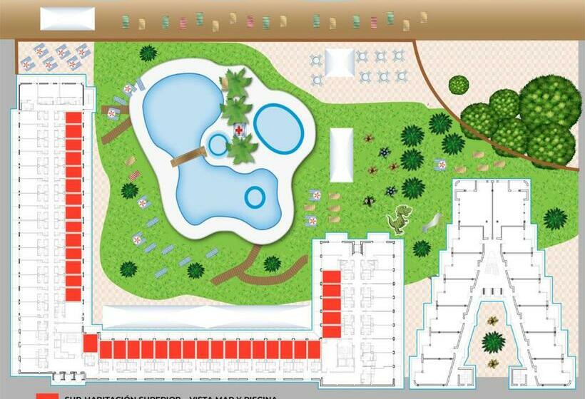 수피리어 룸 풀장 전망, Tahiti Playa