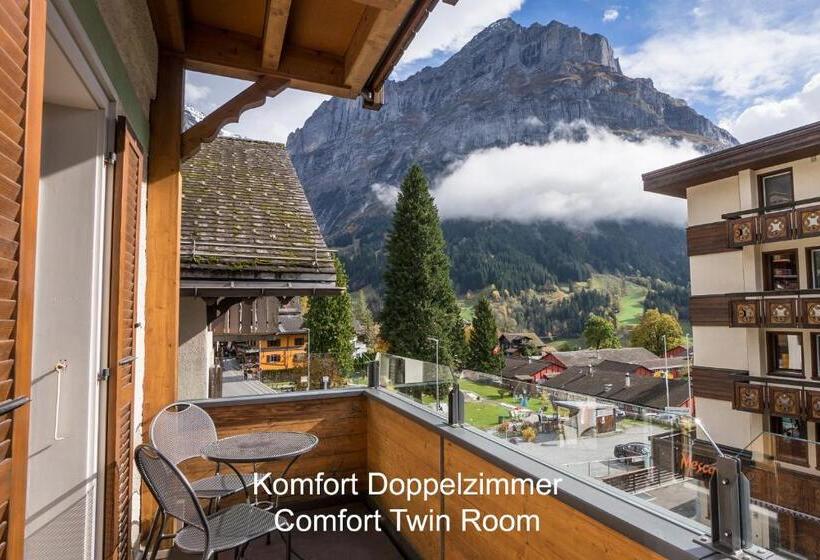 Comfort room with mountain view, Hirschen Grindelwald