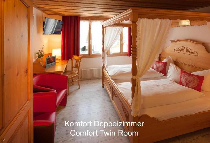 Comfort room with mountain view, Hirschen Grindelwald