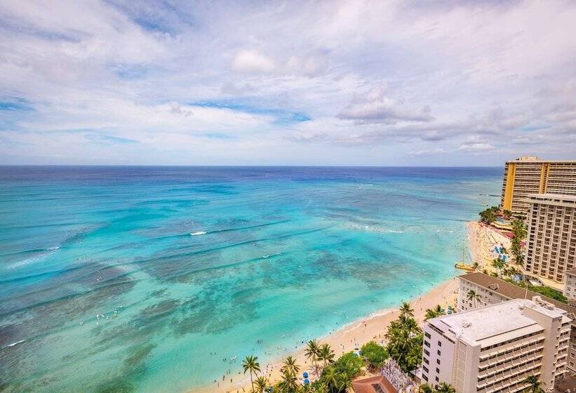 اتاق استاندارد با تخت دوبل و چشم‌انداز دریا, Hyatt Regency Waikiki Beach Resort & Spa