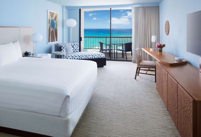 带海景的带双人床的标准间, Hyatt Regency Waikiki Beach Resort & Spa