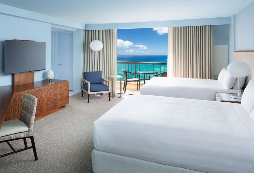 带2个双人床的标准工作室, Hyatt Regency Waikiki Beach Resort & Spa