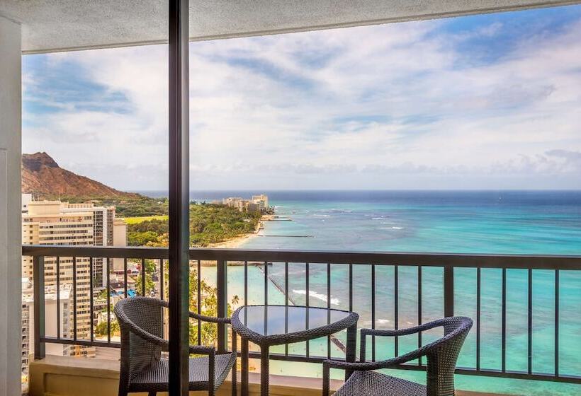 带2个双人床的标准工作室, Hyatt Regency Waikiki Beach Resort & Spa