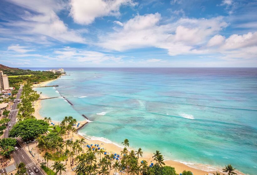 اتاق استاندارد با تخت دوبل و چشم‌انداز دریا, Hyatt Regency Waikiki Beach Resort & Spa