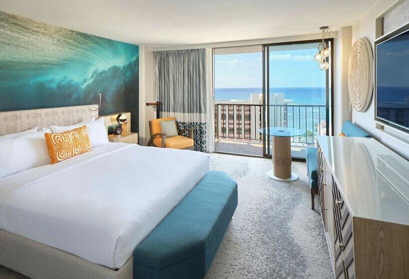 디럭스 룸 바다 전망, Outrigger Waikiki Beachcomber