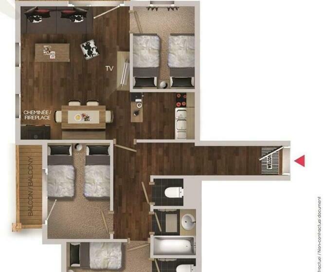 آپارتمان کامفورت 3 خوابه, Residences Village Montana By Les Etincelles