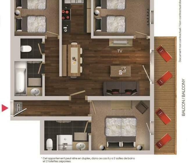 آپارتمان 3 خوابه, Residences Village Montana By Les Etincelles