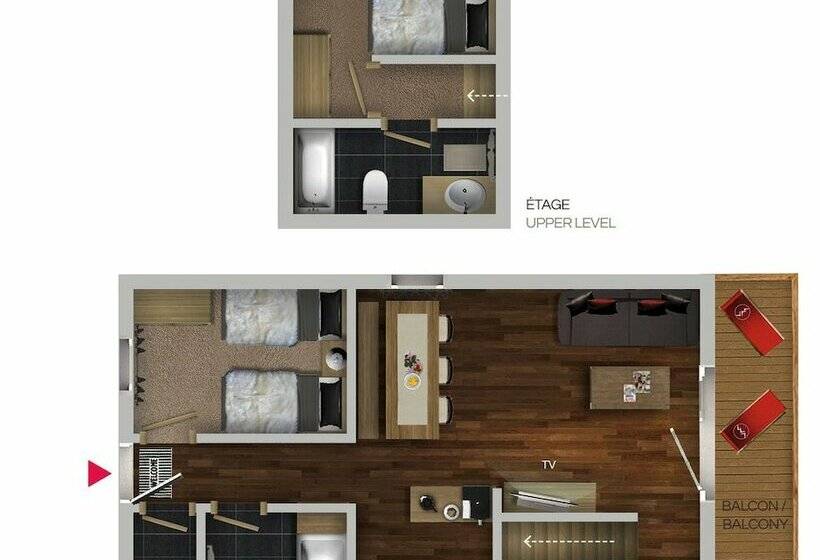 آپارتمان 2 خوابه, Residences Village Montana By Les Etincelles