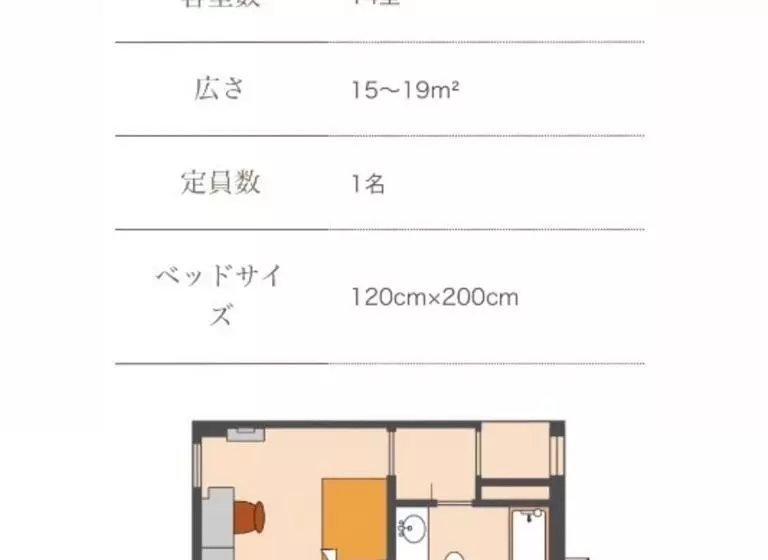 スタンダードシングルルーム, Jr Kyushu Hotel Blossom Fukuoka