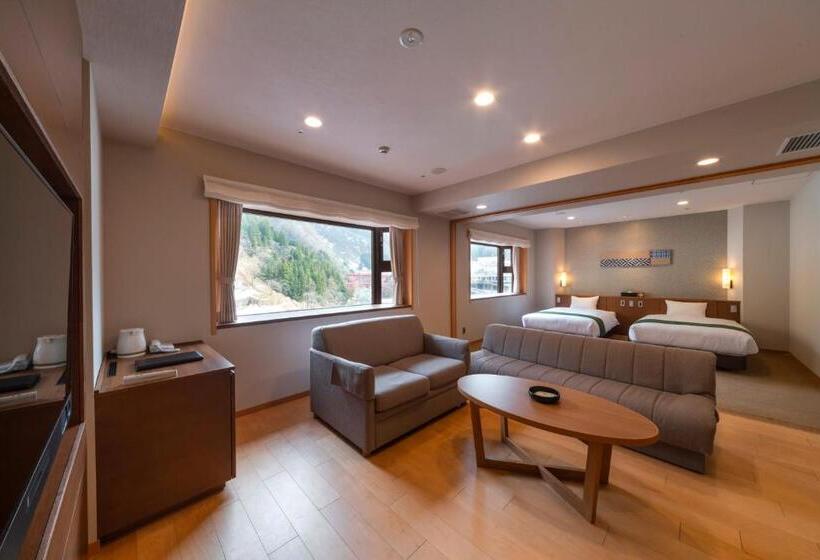 Deluxe room with river view, Kurobe Unazuki Onsen Yamanoha