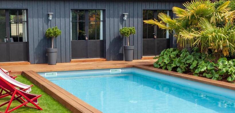 اتاق استاندارد با چشمانداز استخر, Chambres D Hôte ô Bois Plage