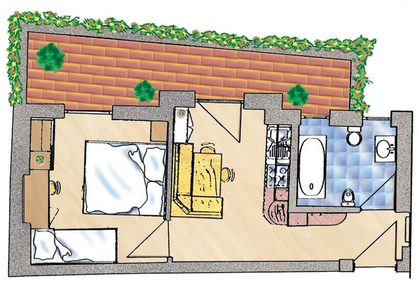 Апартаменты 1 Спальня с Балконом, Appartmenthotel Residence Elvis