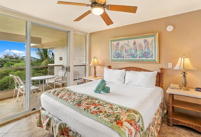 Апартаменты Deluxe 1 Спальня Боковой Вид на Море, Aston At The Maui Banyan