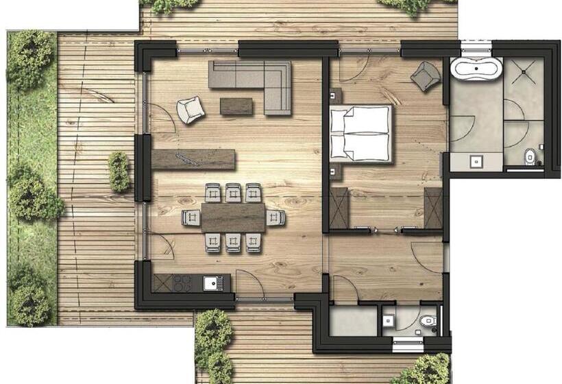 带1个卧室的顶楼公寓, Gletscherblick  Serviced Apartments