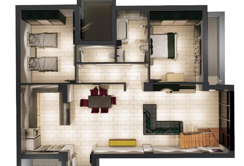 آپارتمان دوبلکس 1 خوابه, Residence Touristique Du Port