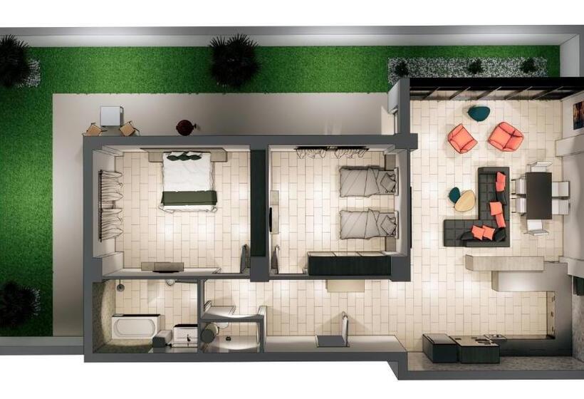 آپارتمان 1 خوابه همکف, Residence Touristique Du Port