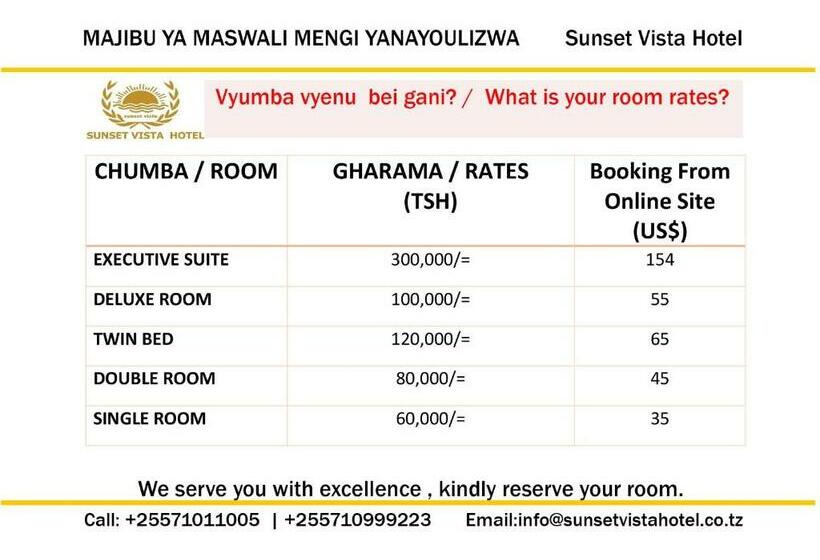 חדר סטנדרט יחיד, Sunset Vista