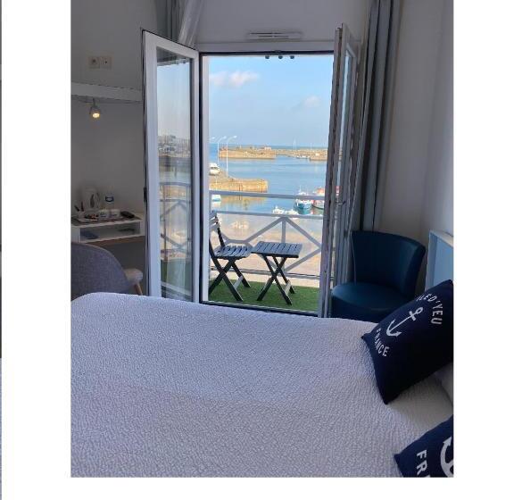 חדר סטנדרט נוף לים עם מרפסת, Atlantic Hôtel   L Ile D Yeu