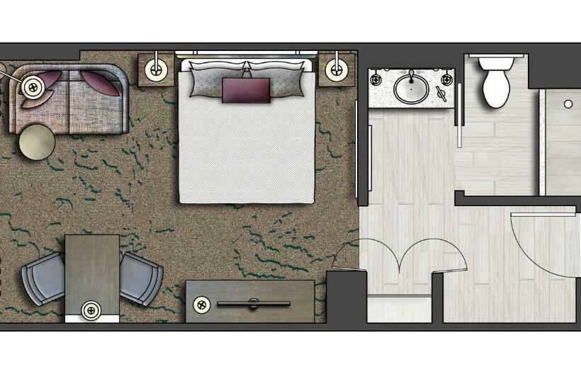 اتاق استاندارد با تخت بزرگ, Universal's Loews Royal Pacific Resort