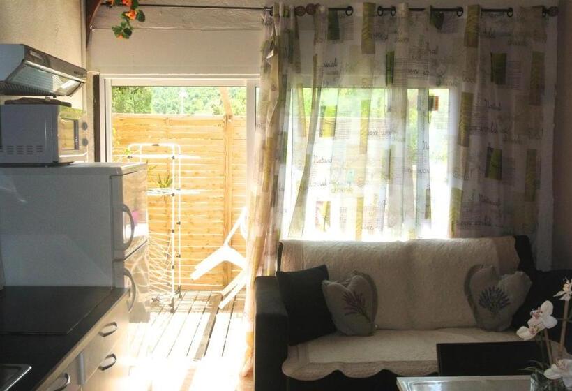 דירת חדר עם טרסה, Hôtel Les Mimosas