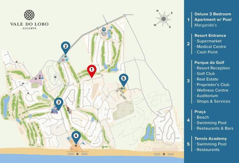 דירת דלוקס 3 חדרי שינה, Vale Do Lobo Resort