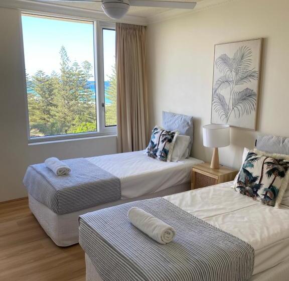 침실 2개 바다 전망 아파트, Oceania On Burleigh Beach