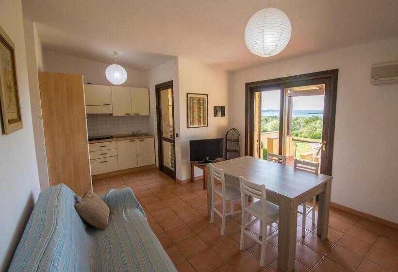 침실 1개 바다 전망 아파트, Residence Cala Petralana