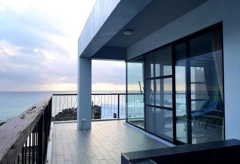 اتاق لوکس با بالکن و چشم‌انداز دریا, 墾丁興海灣民宿