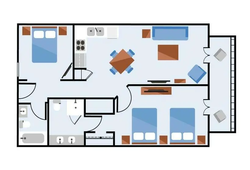 １ベッドルームアパートメント, Ocean Escape Condos