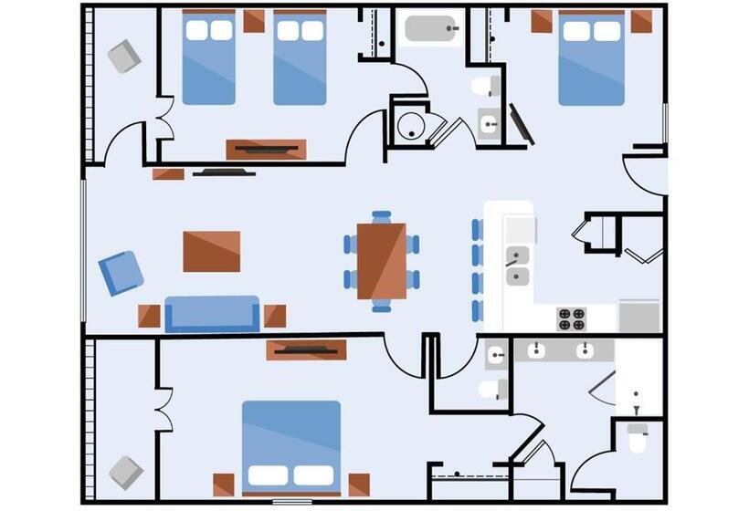 침실 3개 아파트, Ocean Escape Condos