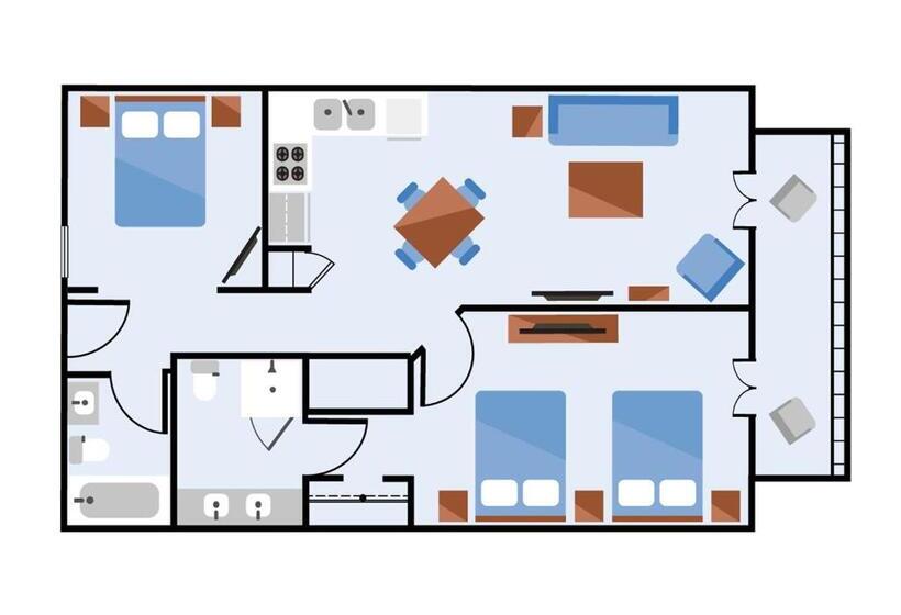 침실 2개 아파트, Ocean Escape Condos