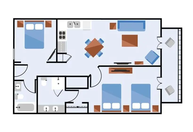 ２ベッドルームアパートメント, Ocean Escape Condos