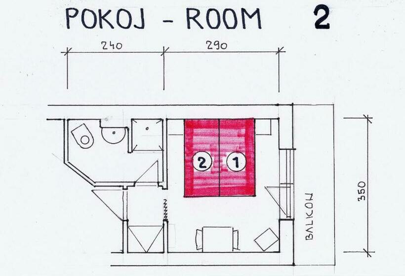 חדר סטנדרט עם מרפסת, Pension Kubát