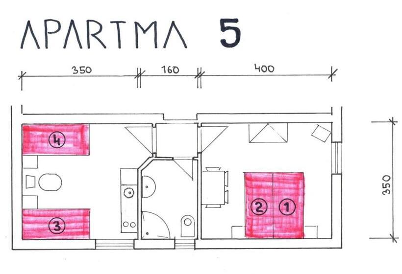 带1个卧室带观景的公寓, Pension Kubát