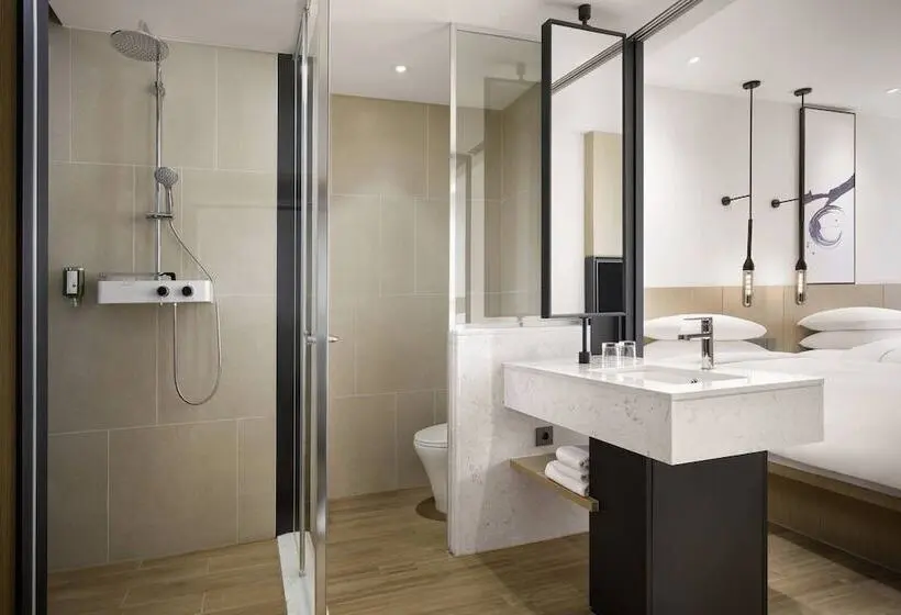 海の見えるダブルベッドスタンダードルーム, Fairfield By Marriott Busan Songdo Beach